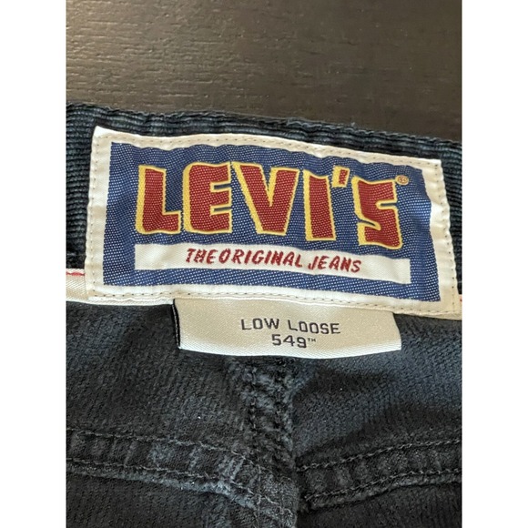 Levi's Corduroy Pants Men's 36x32 Black Low Loose 549 The Original‎ Jeans Casual - Picture 9 of 16